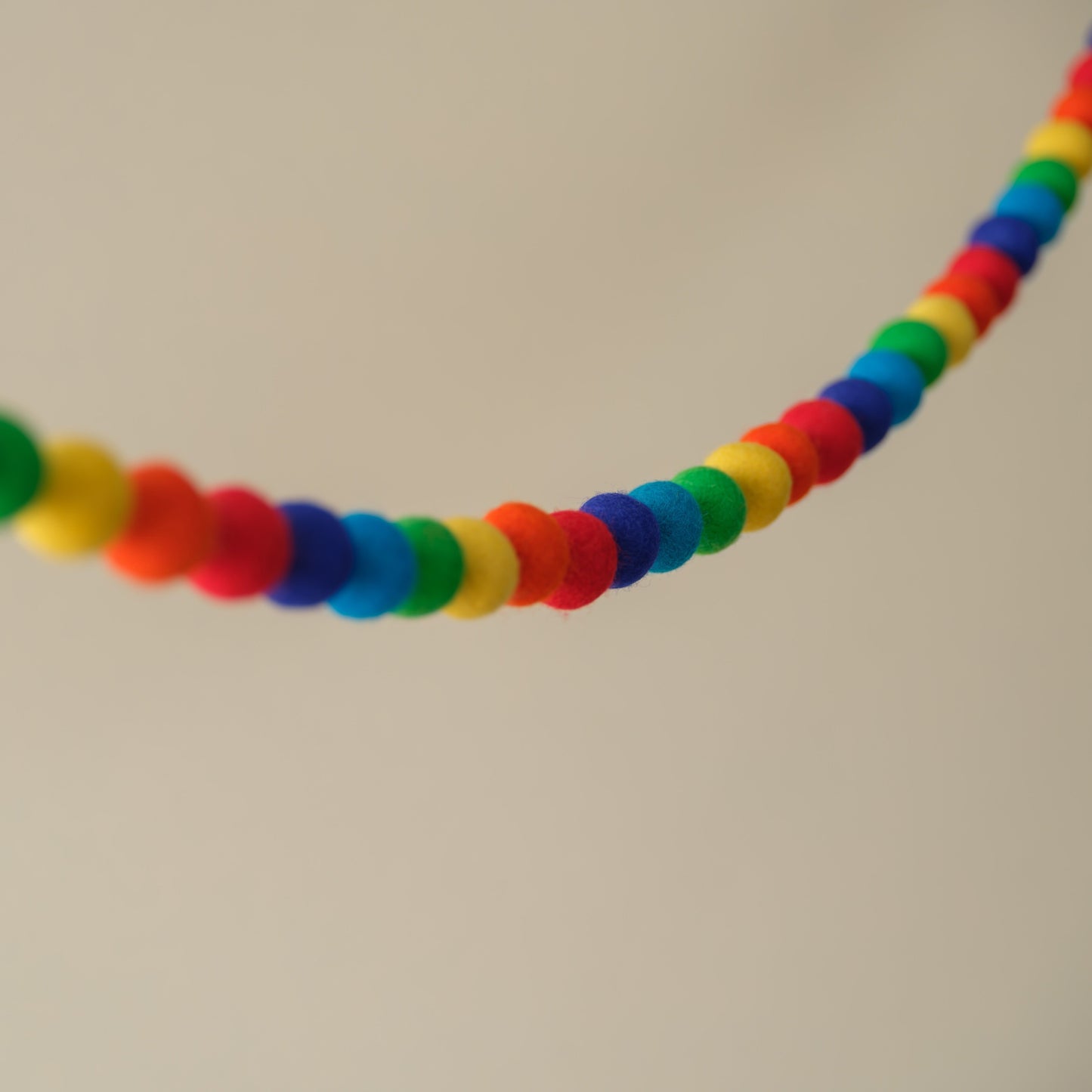 Rainbow Felt Ball Garland